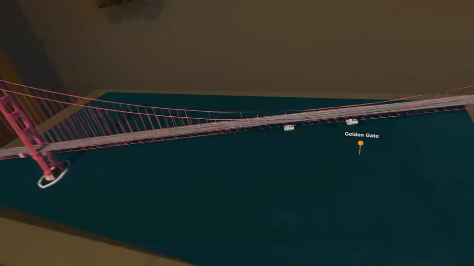 The Golden Gate Bridge on a desk